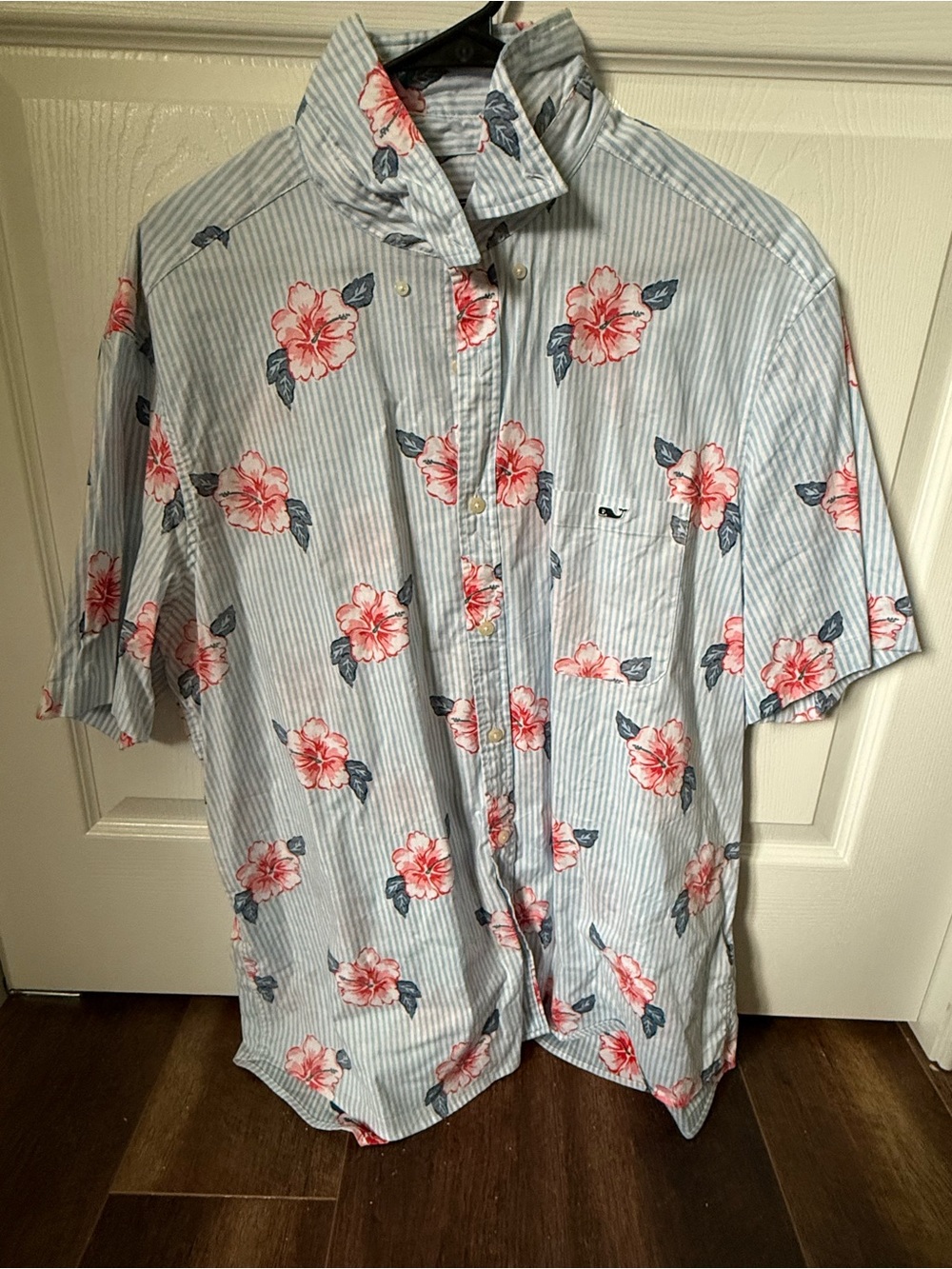 Vineyard Vines Light Blue & Pink Floral Button-Down Shirt